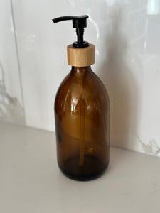 Amber 500ml Bamboo Pump Bottle 2 Pack