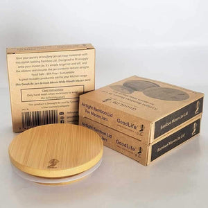 Bamboo Mason Jar Lid - 86mm wide jars