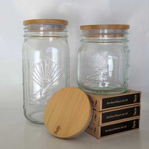 Bamboo Mason Jar Lid - 86mm wide jars