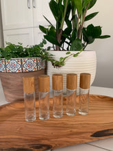Load image into Gallery viewer, Clear Roller Bottles with Bamboo Accents - 10mls