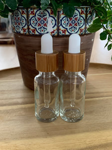Clear Bamboo Dropper Bottles 3 Pack
