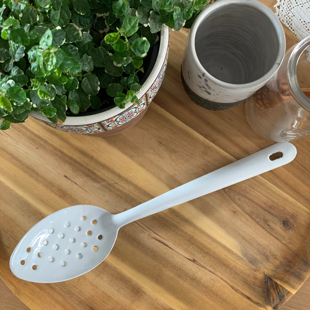 Enamel Perforated Spoon
