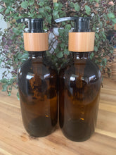 Load image into Gallery viewer, Amber 200ml Bamboo Pump Bottle x 2