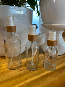 Clear Bamboo Mist Bottles 3 Pack