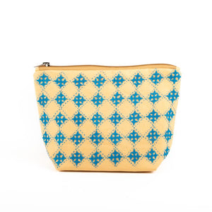 Mustard Cotton Handcrafted Pouch Medium
