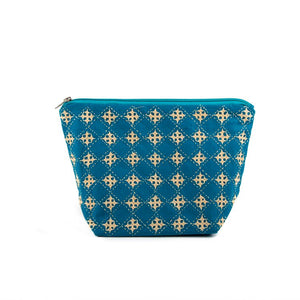 Blue Cotton Handcrafted Pouch Large
